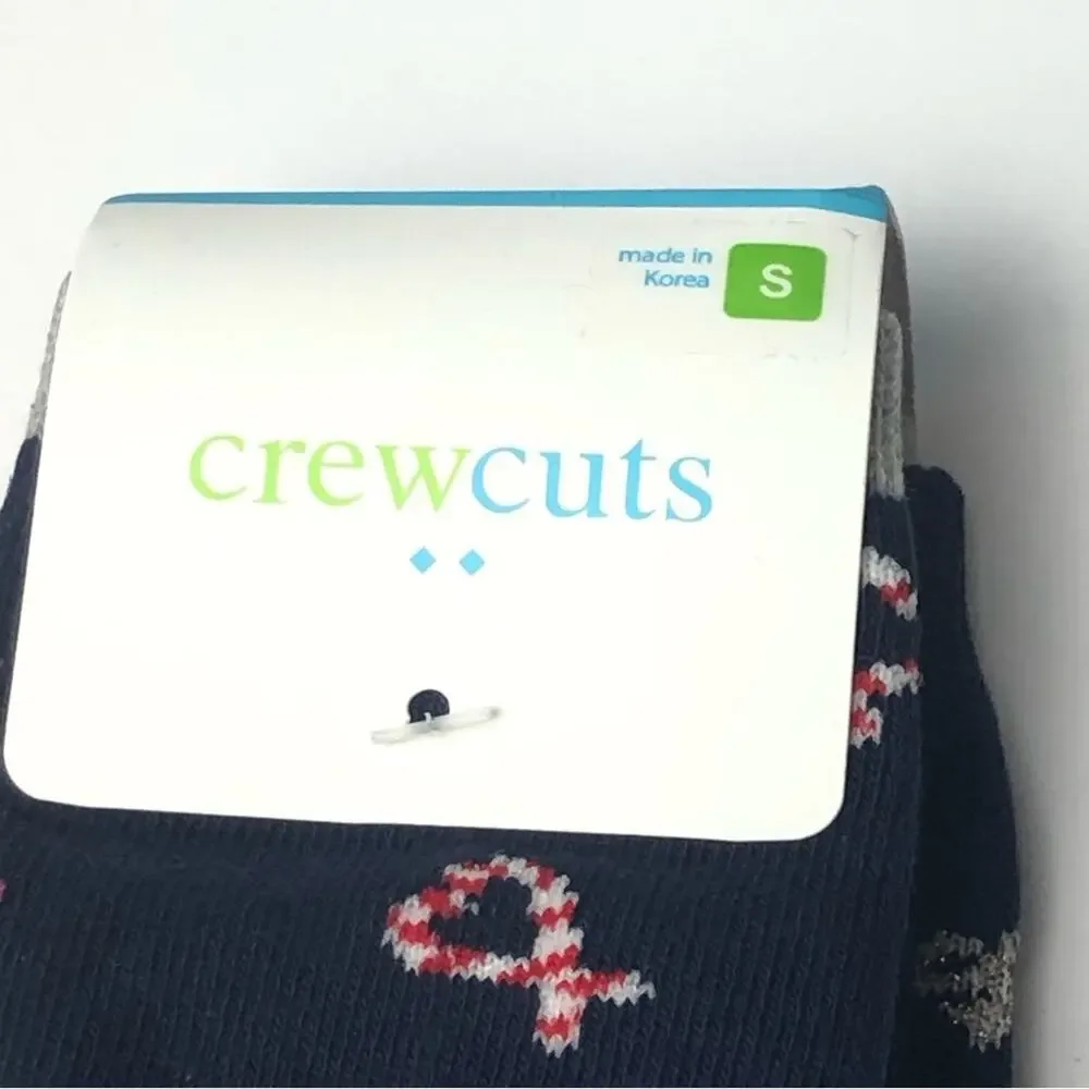 Crewcuts Girl's Holiday Print  Candy Cane Hearts Socks Three Pairs  Sz M NWT